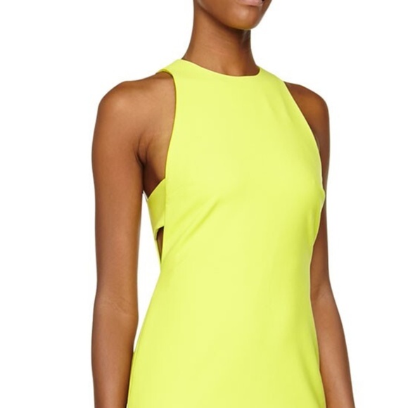 NEW Elizabeth and James Oriana Side Cutout Neon Yellow 37" - size 4 - Picture 2 of 6